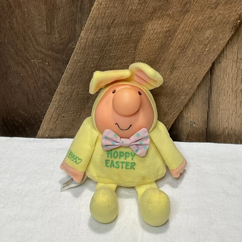 Vintage Ziggy Hoppy Easter Bunny Plush Body Vinyl Head 1985 Collectible - Picture 1 of 4